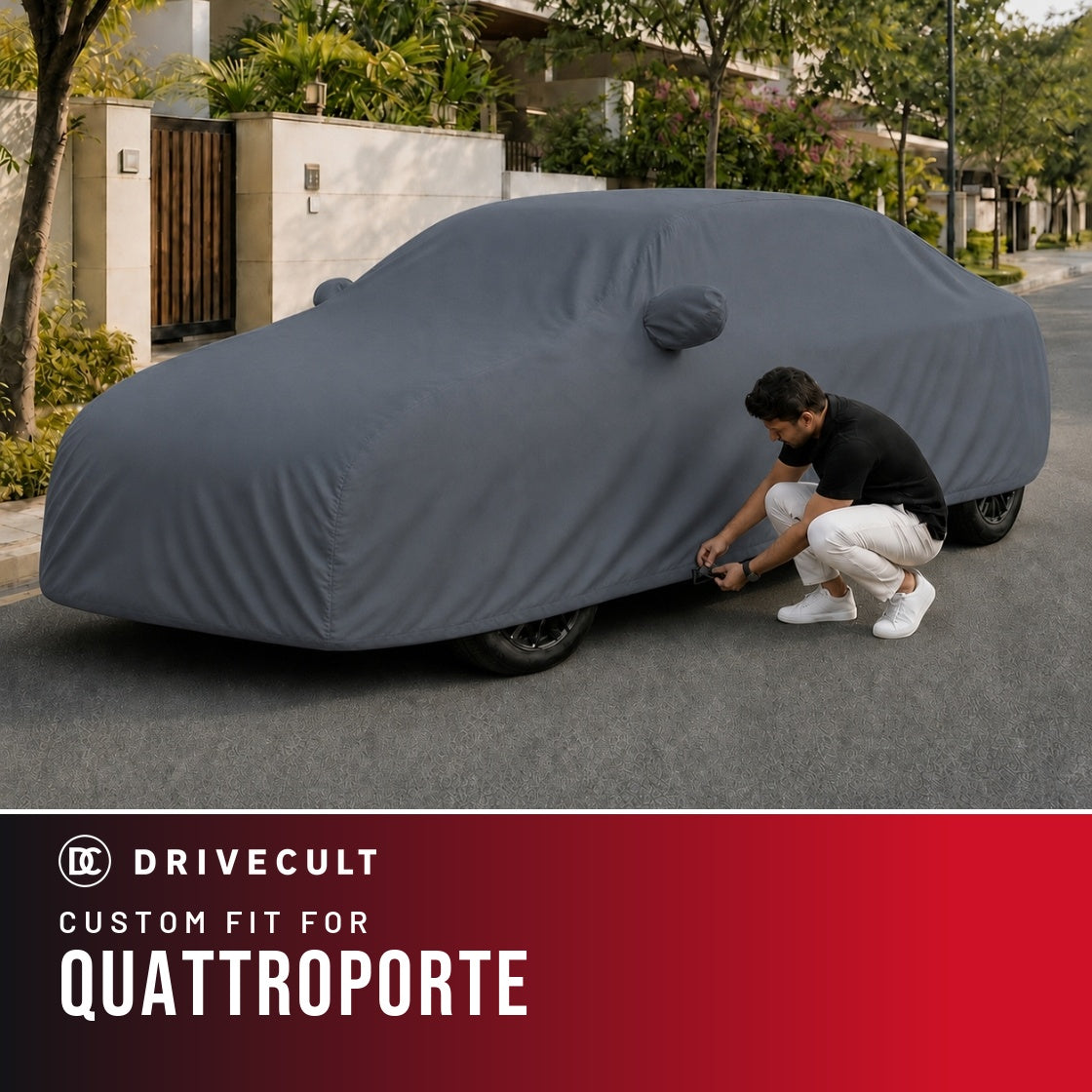 Maserati Quattroporte DriveCult Titan custom-fit waterproof car body cover