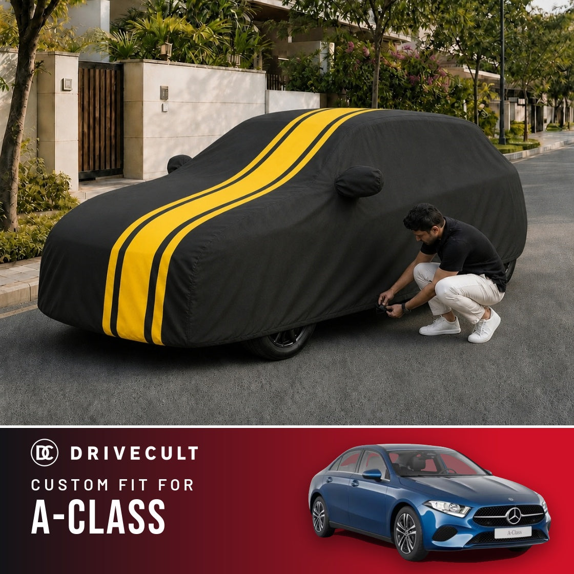 Mercedes-Benz A Class Hatchback DriveCult Blaze custom-fit waterproof car body cover