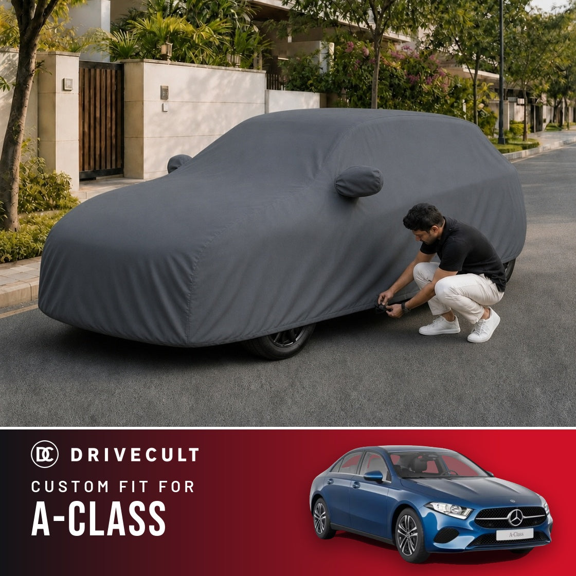 Mercedes-Benz A Class Hatchback DriveCult Titan custom-fit waterproof car body cover