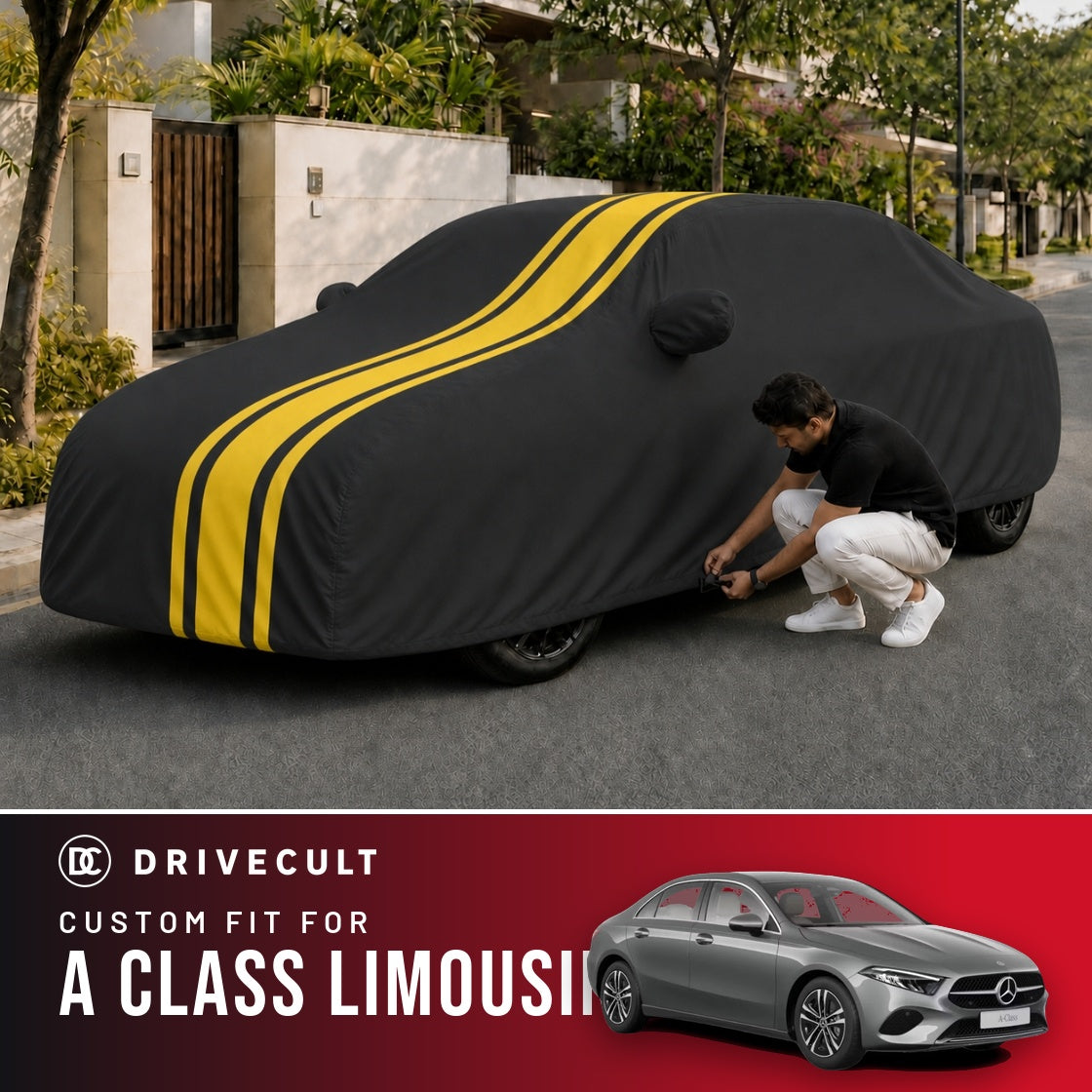 Mercedes-Benz A Class Limousine DriveCult Blaze custom-fit waterproof car body cover