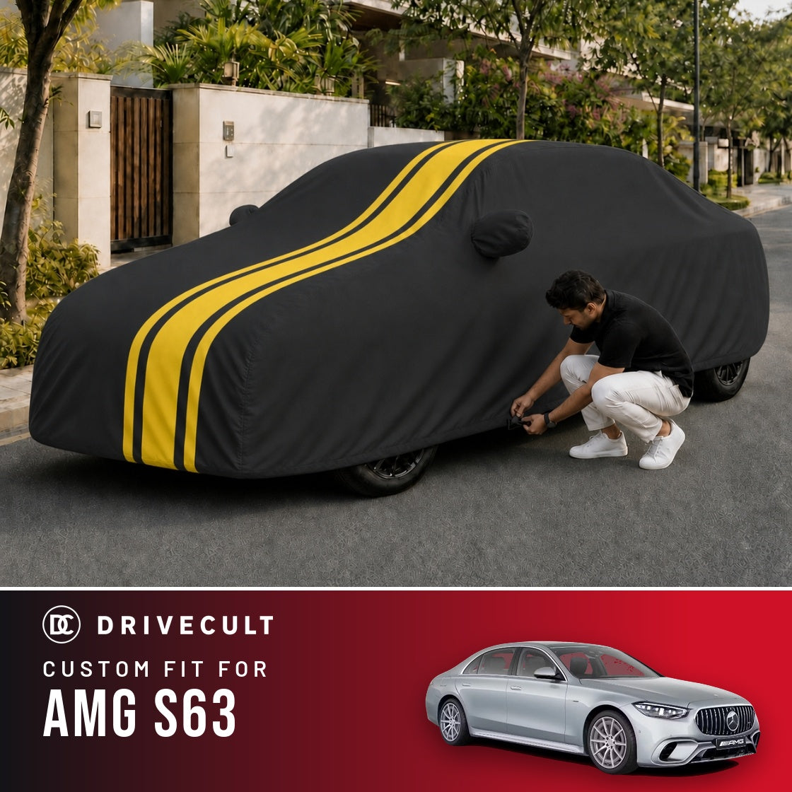 Mercedes-Benz AMG S63 DriveCult Blaze custom-fit waterproof car body cover