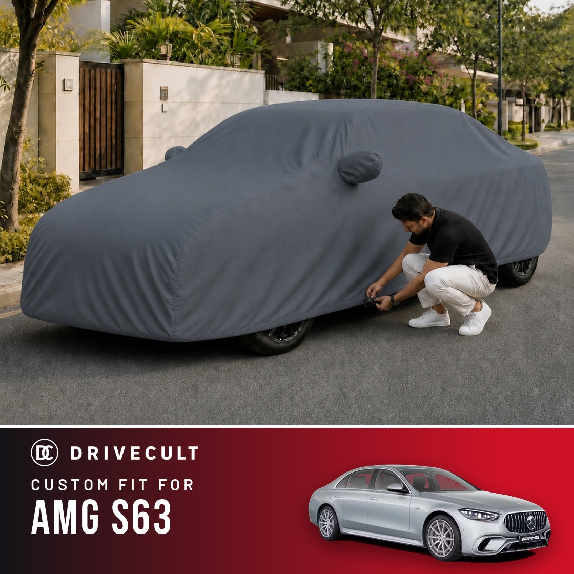 Mercedes-Benz AMG S63 DriveCult Titan custom-fit waterproof car body cover
