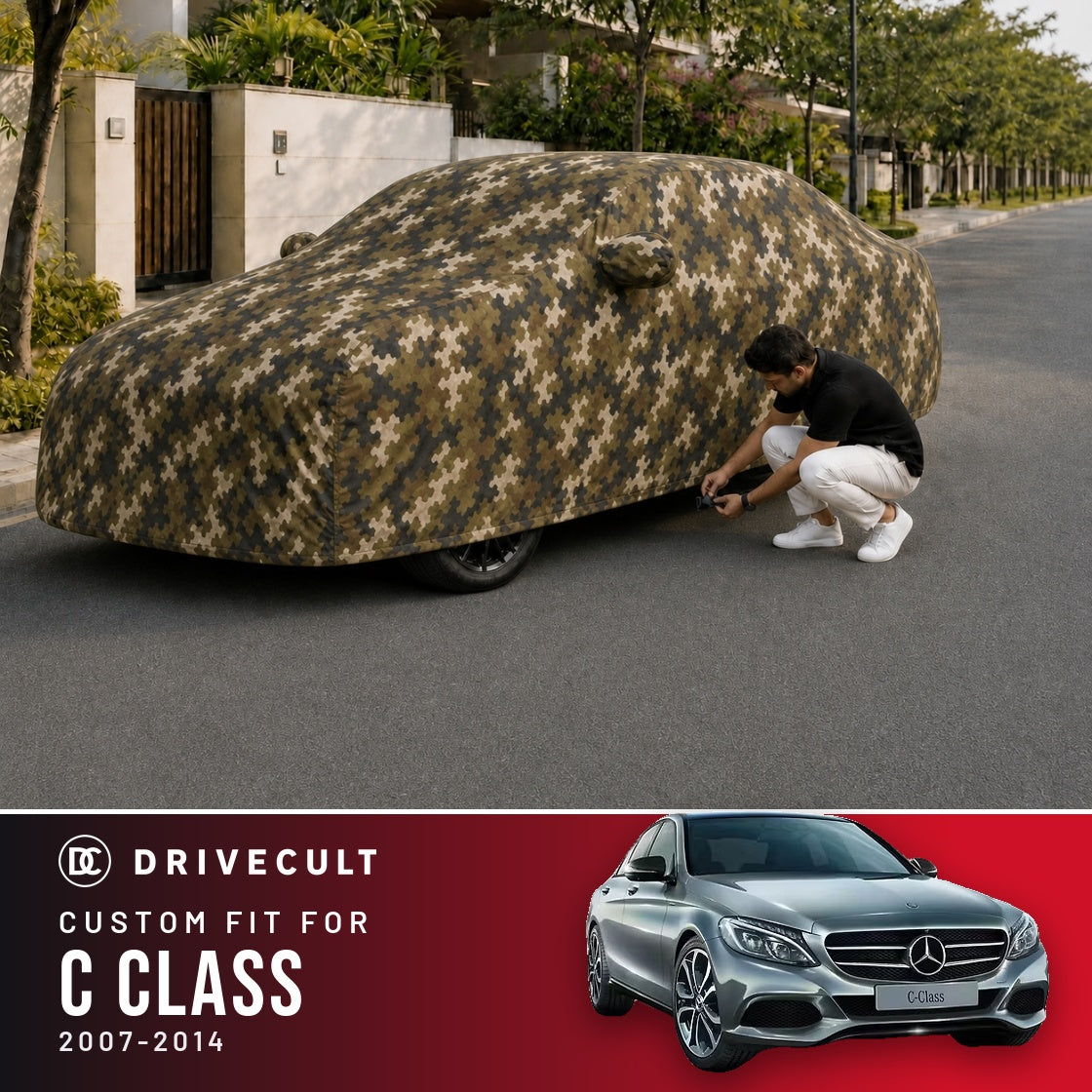 Mercedes-Benz C Class 2007-2014 DriveCult Phantom custom-fit waterproof car body cover