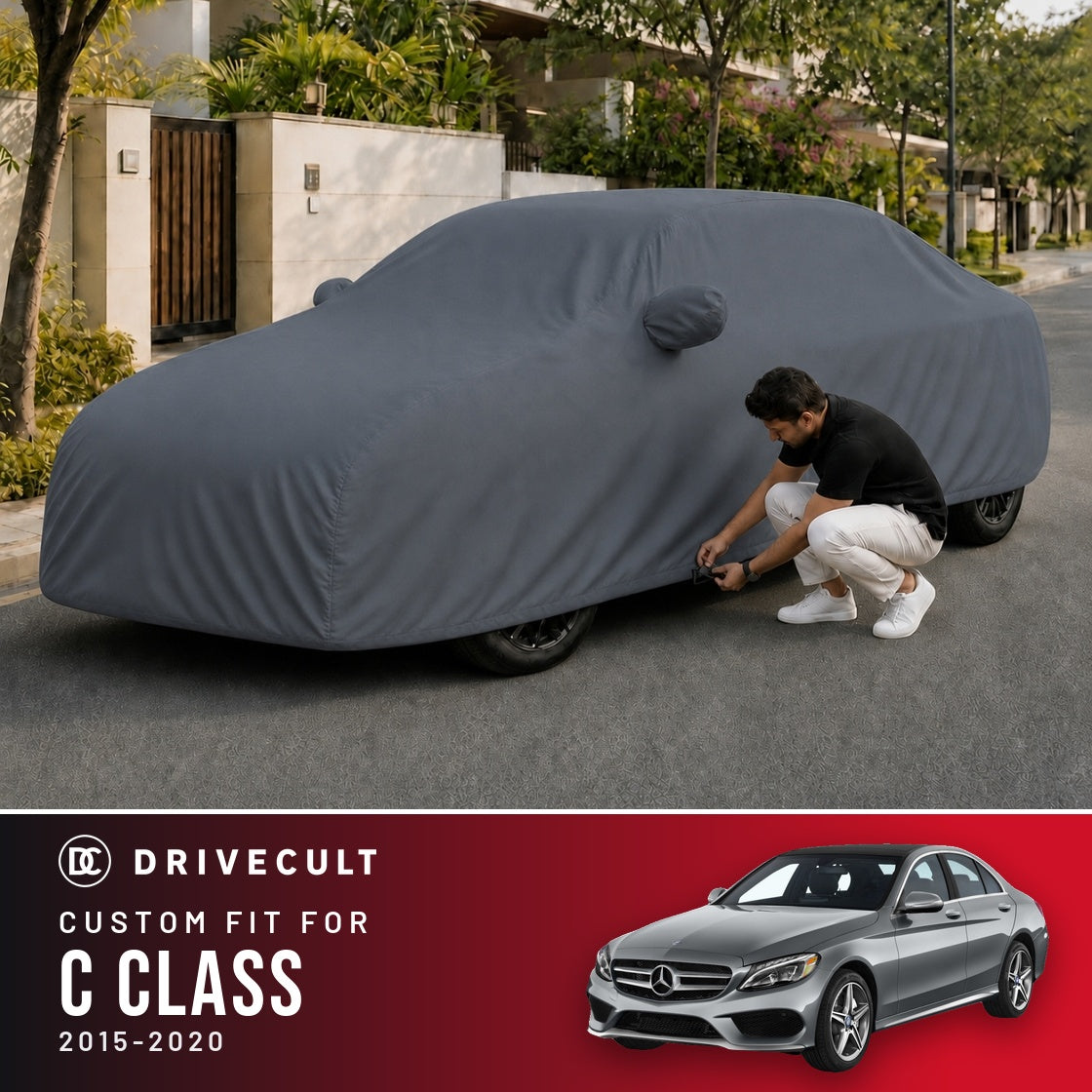 Mercedes-Benz C Class 2015-2020 DriveCult Titan custom-fit waterproof car body cover