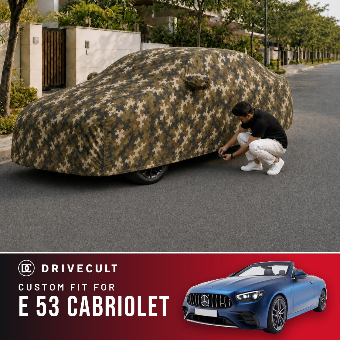 Mercedes-Benz E 53 Cabriolet DriveCult Phantom custom-fit waterproof car body cover
