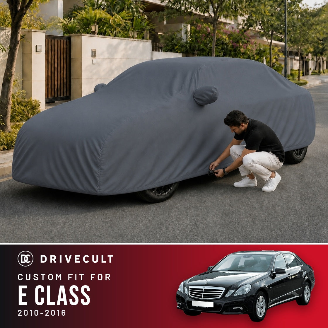 Mercedes-Benz E Class 2010-2016 DriveCult Titan custom-fit waterproof car body cover