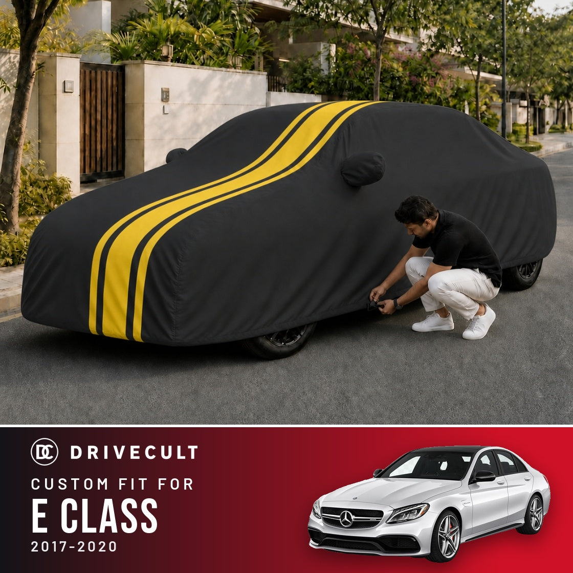 Mercedes-Benz E Class 2017-2020 DriveCult Blaze custom-fit waterproof car body cover