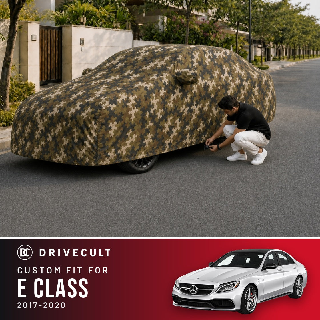 Mercedes-Benz E Class 2017-2020 DriveCult Phantom custom-fit waterproof car body cover