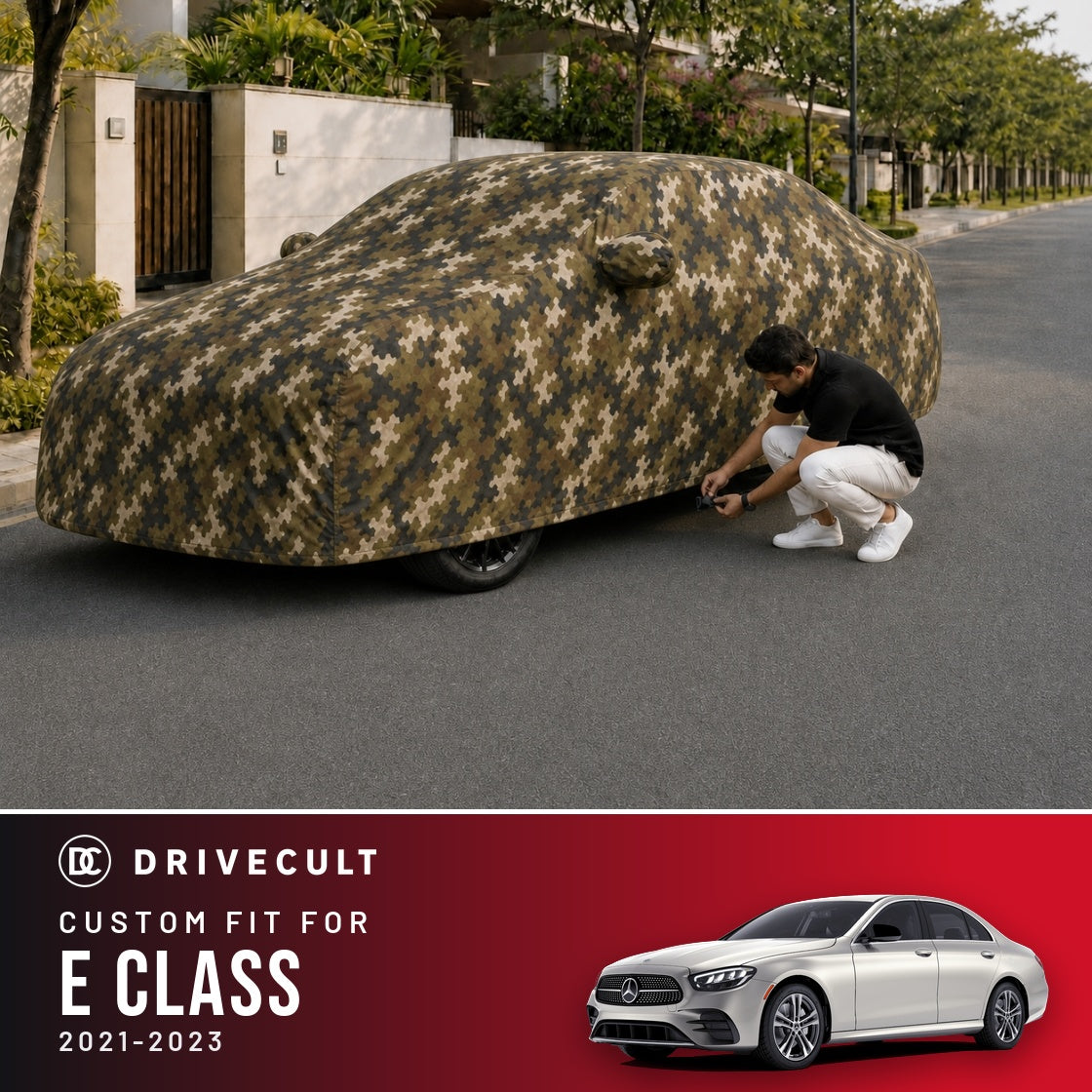 Mercedes-Benz E Class 2021-2023 DriveCult Phantom custom-fit waterproof car body cover