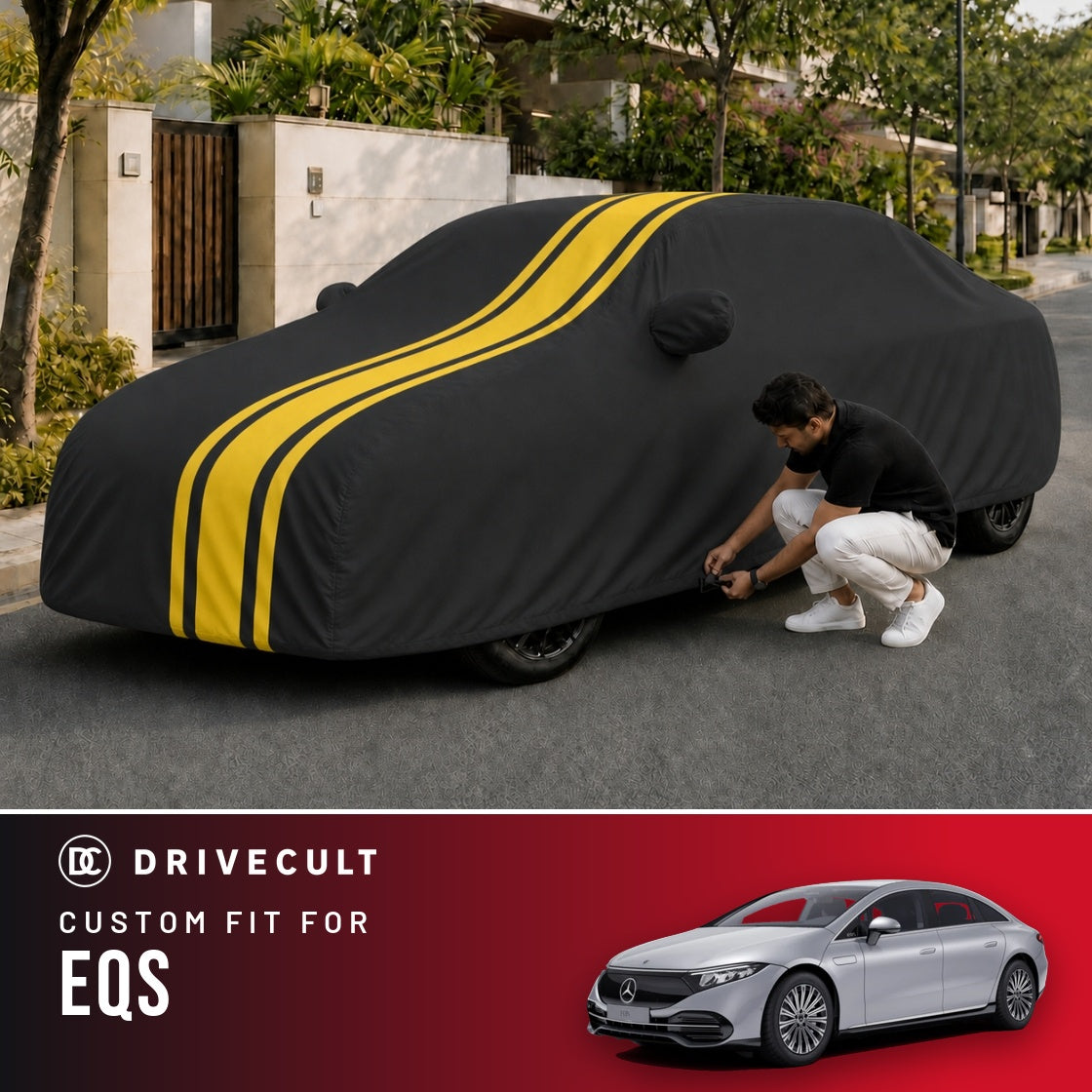 Mercedes-Benz EQS DriveCult Blaze custom-fit waterproof car body cover
