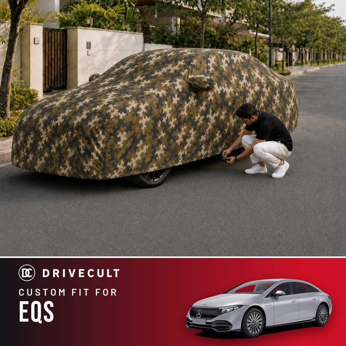 Mercedes-Benz EQS DriveCult Phantom custom-fit waterproof car body cover