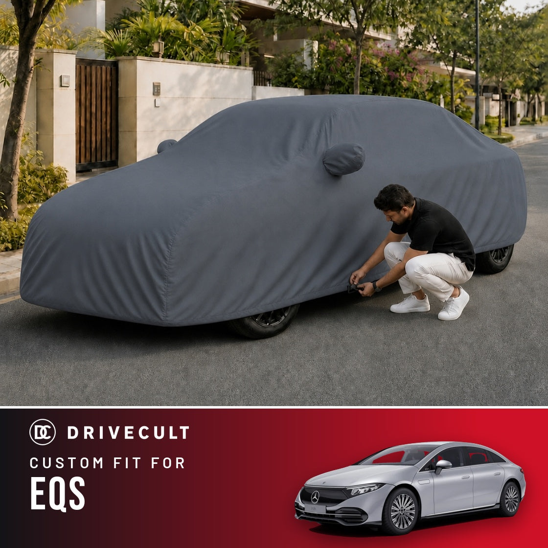 Mercedes-Benz EQS DriveCult Titan custom-fit waterproof car body cover