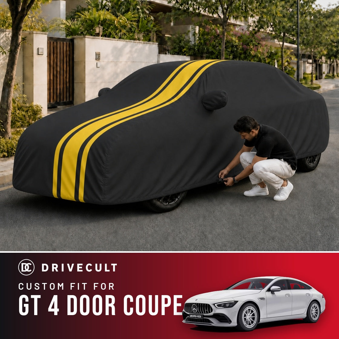Mercedes-Benz GT 4 Door Coupe DriveCult Blaze custom-fit waterproof car body cover