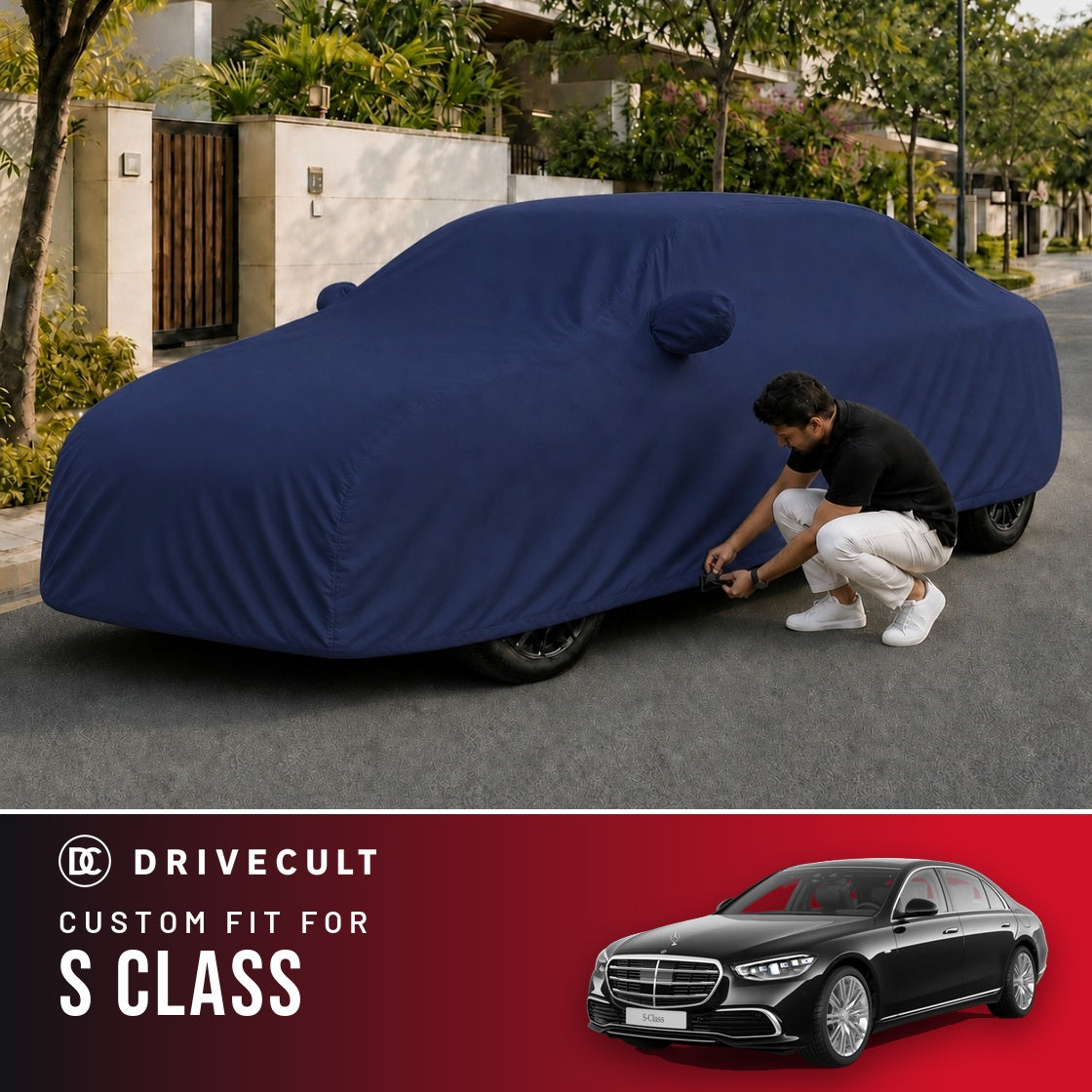 Mercedes-Benz S Class DriveCult Storm custom-fit waterproof car body cover