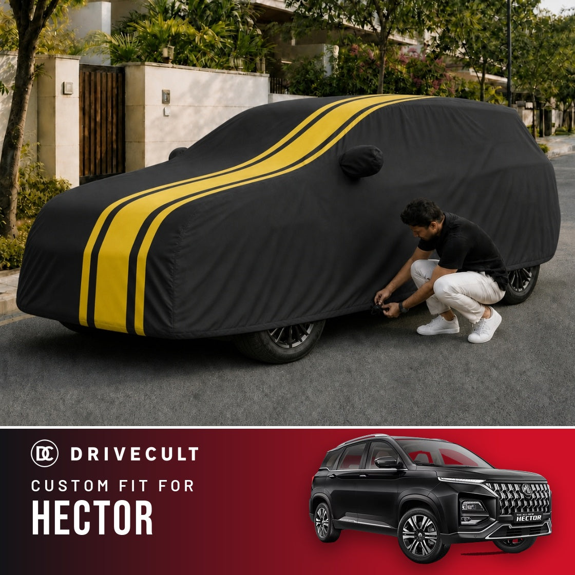 MG Hector DriveCult Blaze custom-fit waterproof car body cover