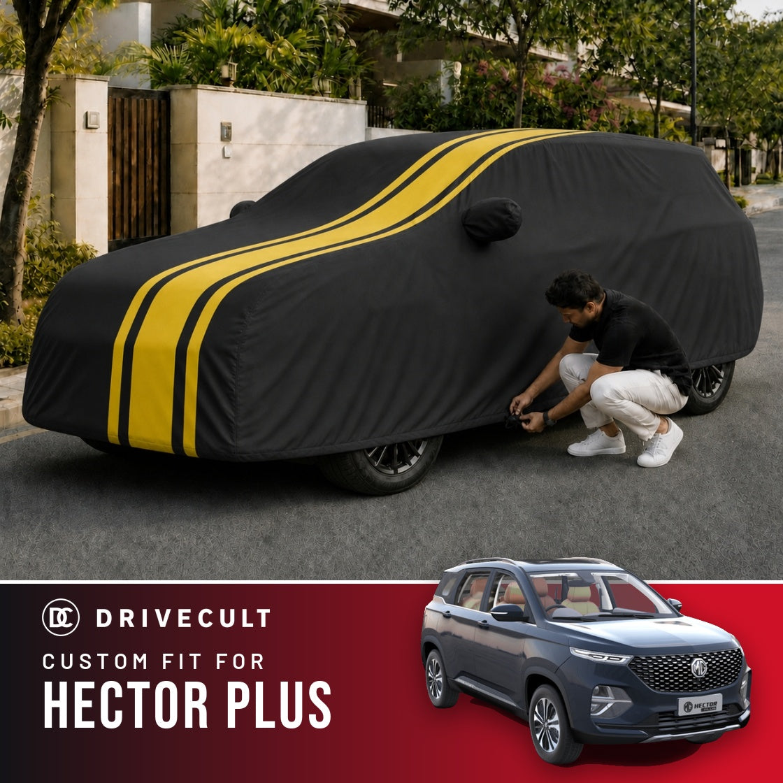 MG Hector Plus DriveCult Blaze custom-fit waterproof car body cover