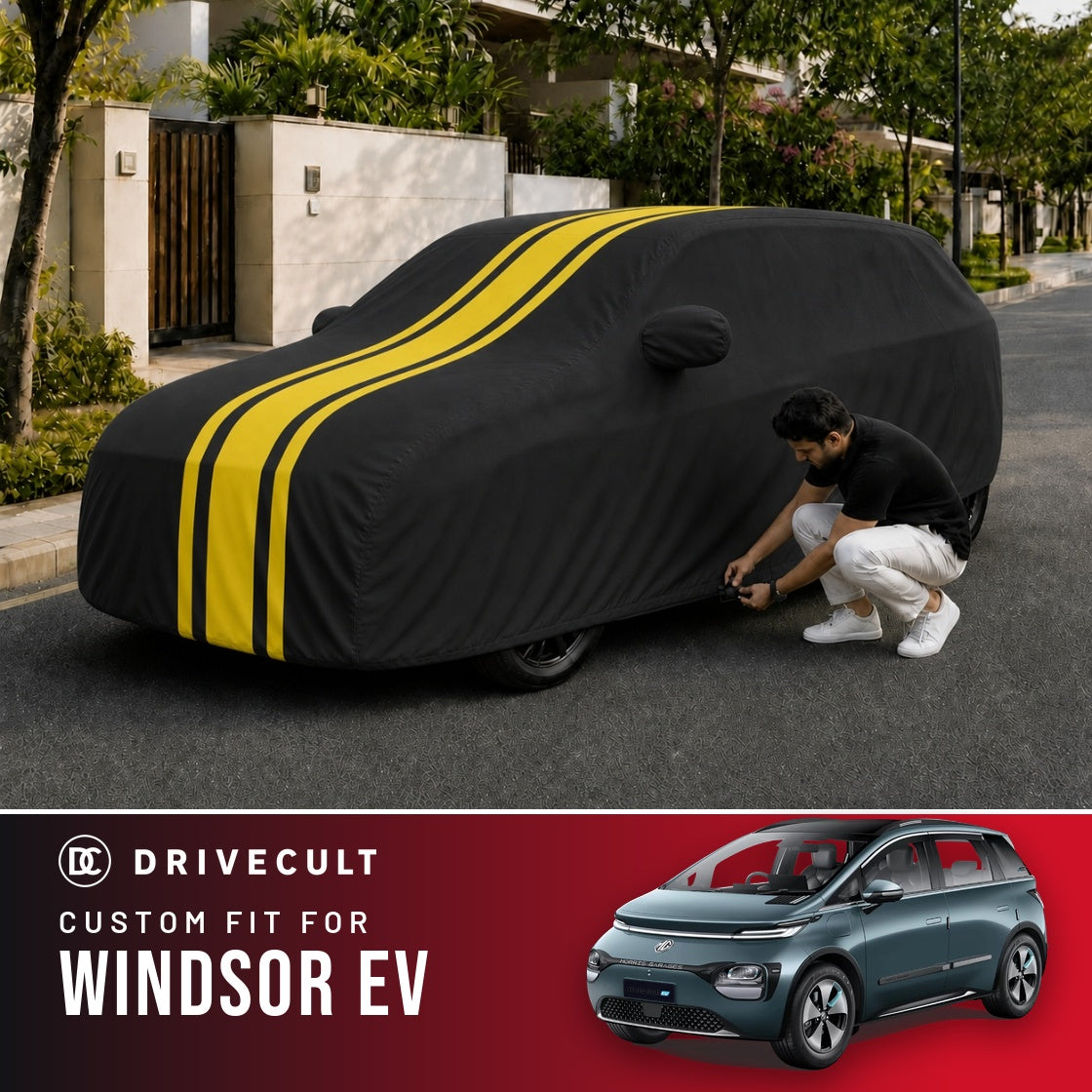 MG Windsor EV DriveCult Blaze custom-fit waterproof car body cover