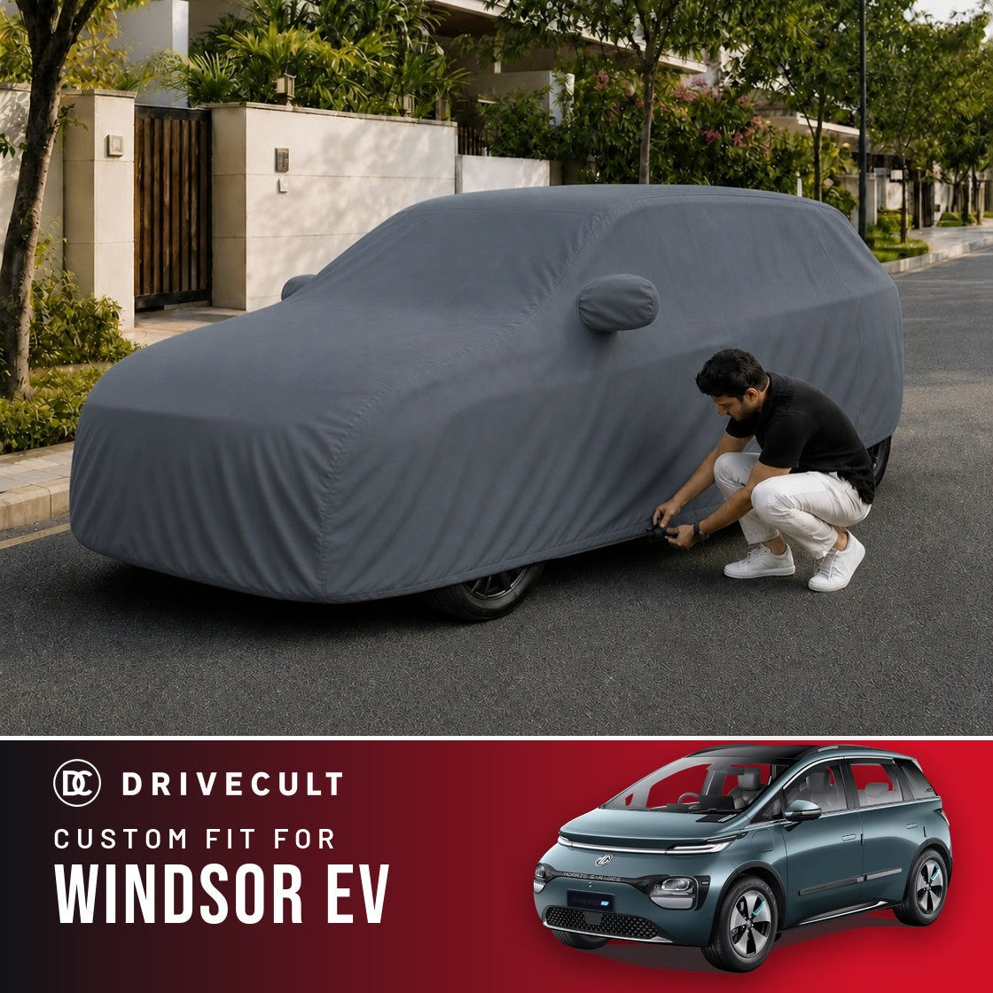 MG Windsor EV DriveCult Titan custom-fit waterproof car body cover