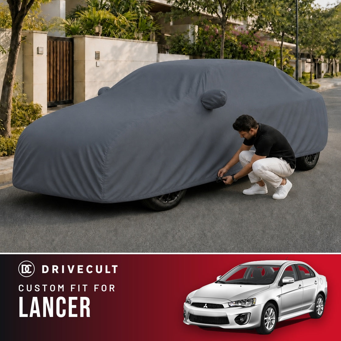 Mitsubishi Lancer DriveCult Titan custom-fit waterproof car body cover