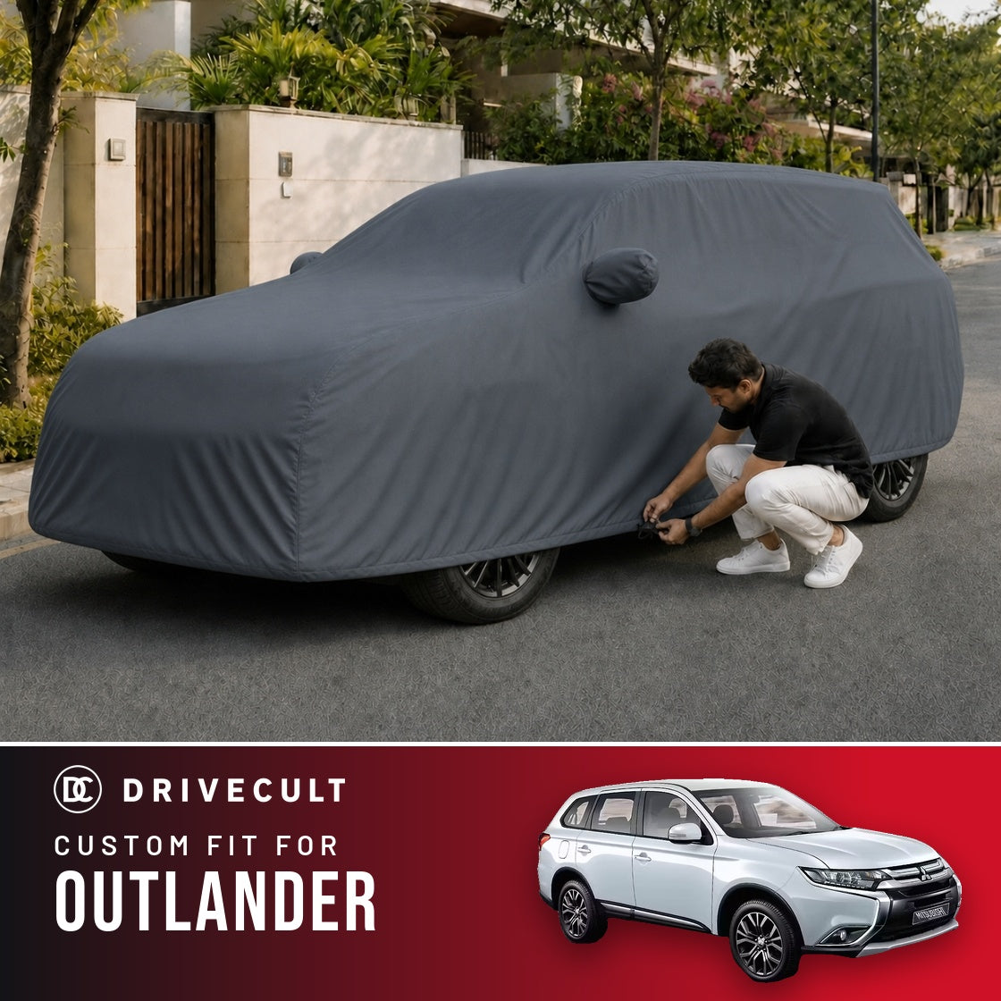 Mitsubishi Outlander DriveCult Titan custom-fit waterproof car body cover