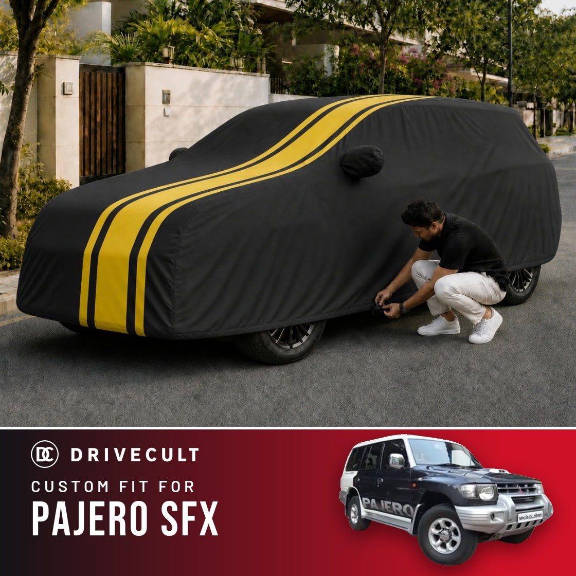 Mitsubishi Pajero SFX DriveCult Blaze custom-fit waterproof car body cover
