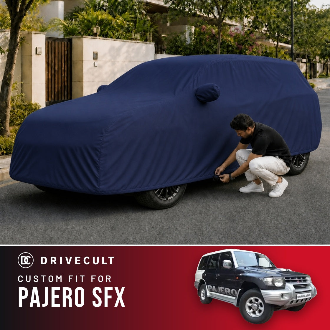 Mitsubishi Pajero SFX DriveCult Storm custom-fit waterproof car body cover