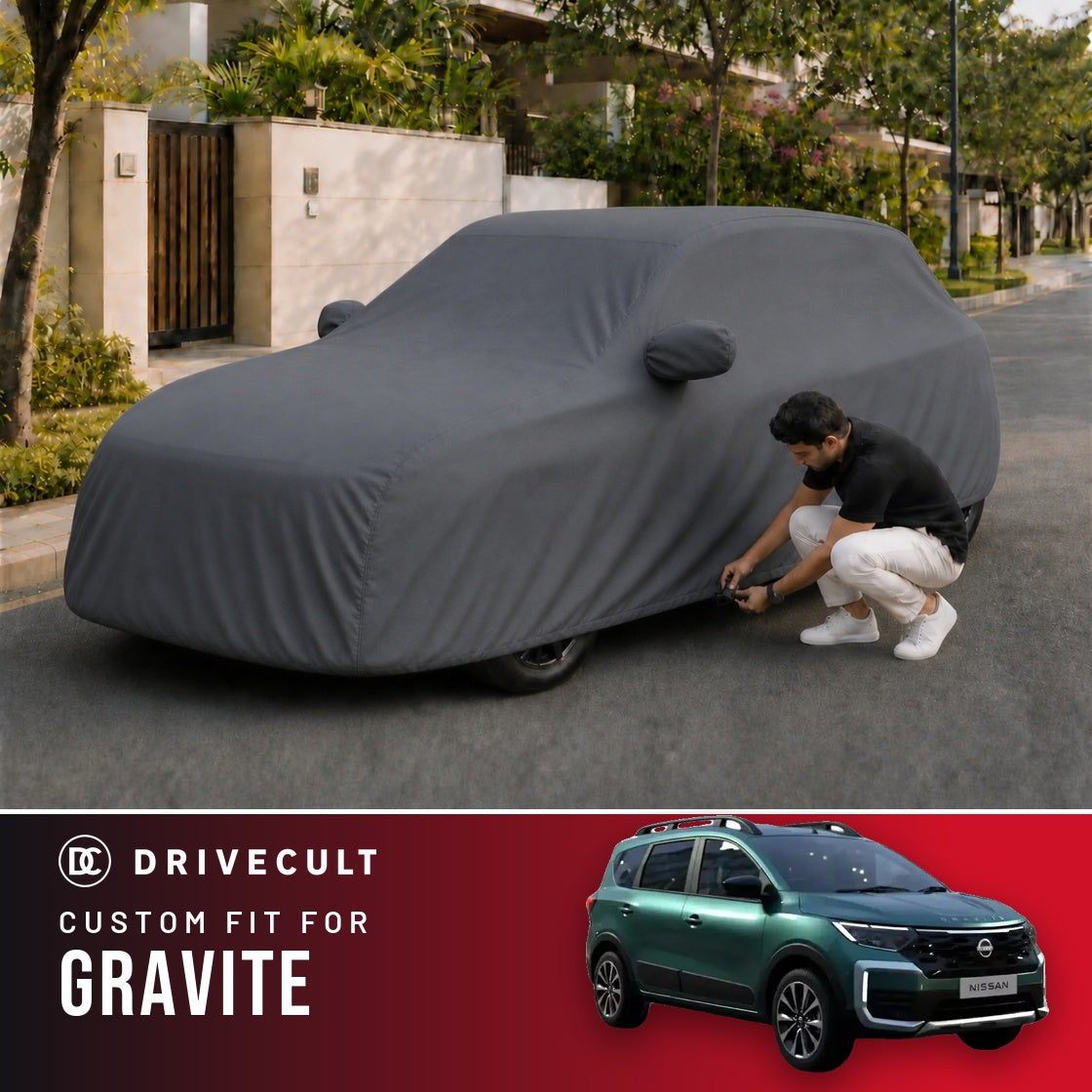 Nissan Gravite DriveCult Titan custom-fit waterproof car body cover