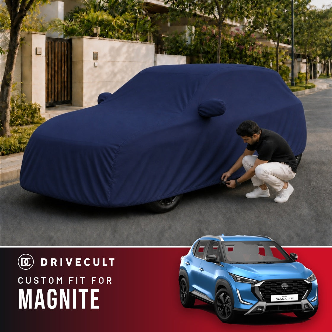Nissan Magnite DriveCult Storm custom-fit waterproof car body cover