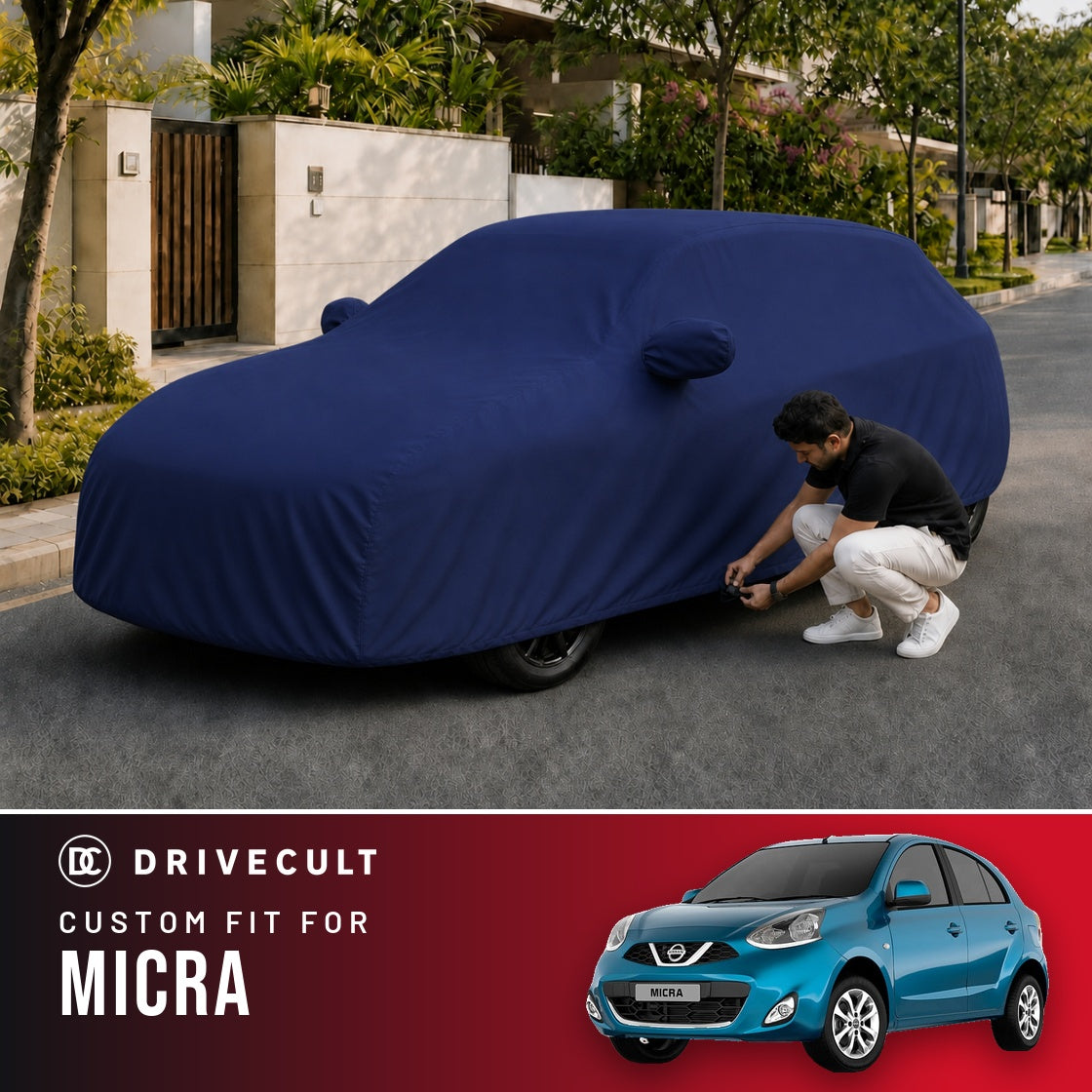 Nissan Micra DriveCult Storm custom-fit waterproof car body cover