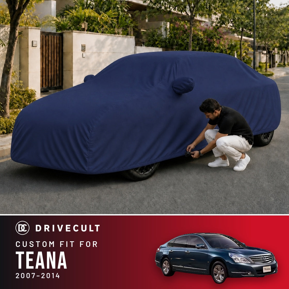 Nissan Teana 2007-2014 DriveCult Storm custom-fit waterproof car body cover