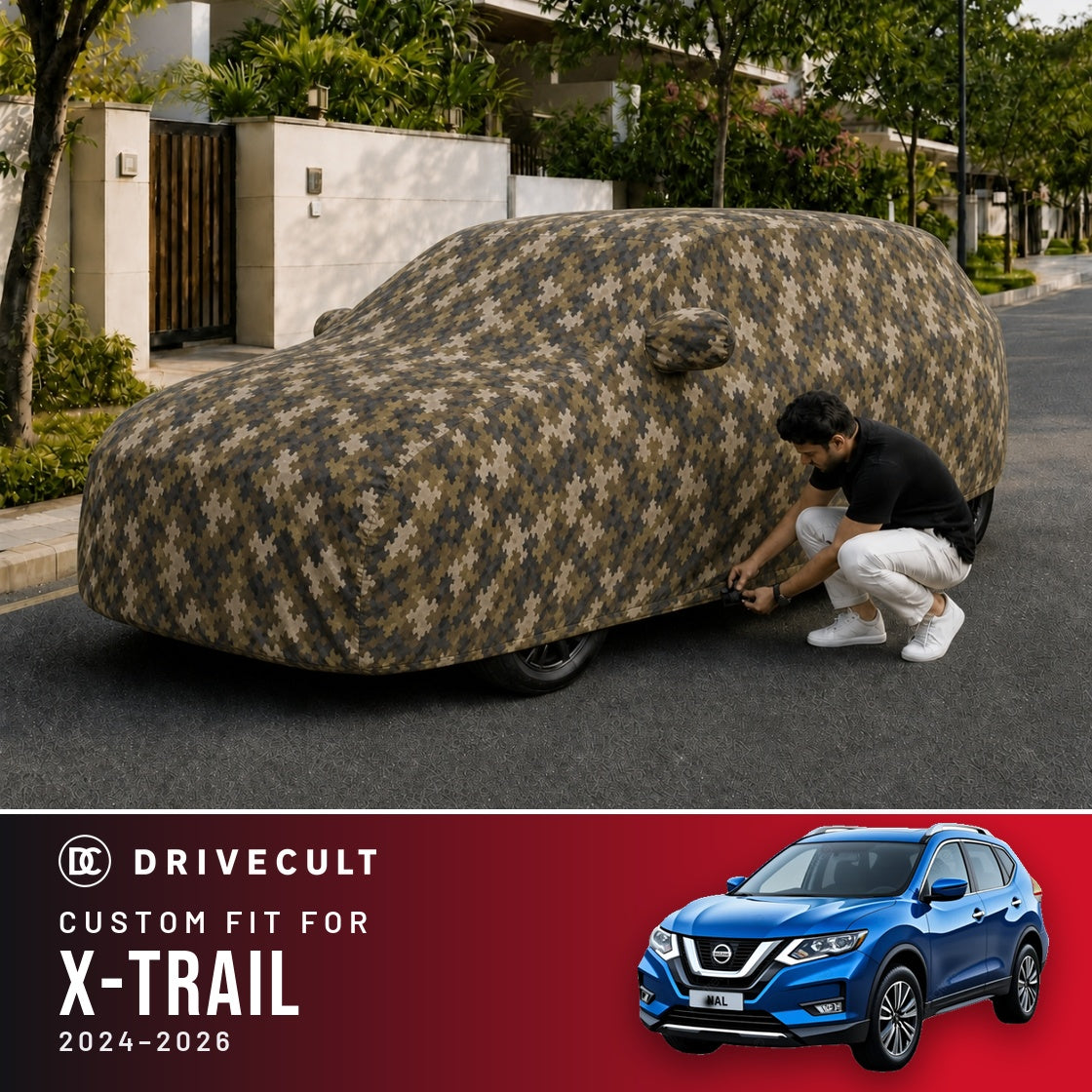 Nissan X-Trail 2024-2026 DriveCult Phantom custom-fit waterproof car body cover