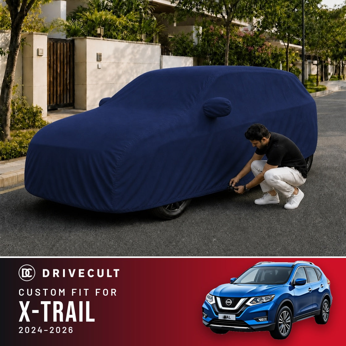 Nissan X-Trail 2024-2026 DriveCult Storm custom-fit waterproof car body cover