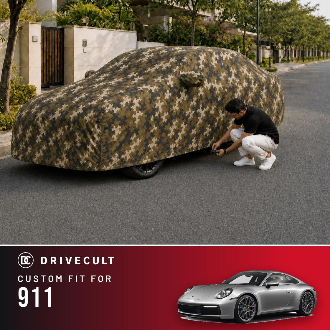 Porsche 911 DriveCult Phantom custom-fit waterproof car body cover