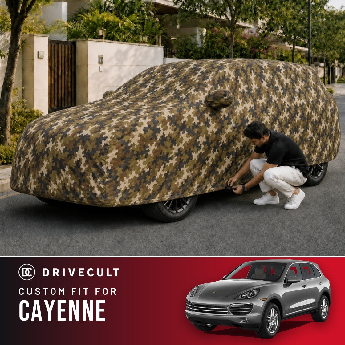 Porsche Cayenne DriveCult Phantom custom-fit waterproof car body cover