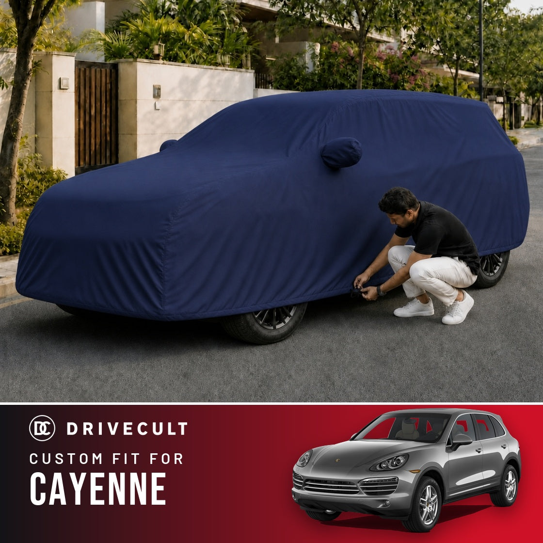 Porsche Cayenne DriveCult Storm custom-fit waterproof car body cover