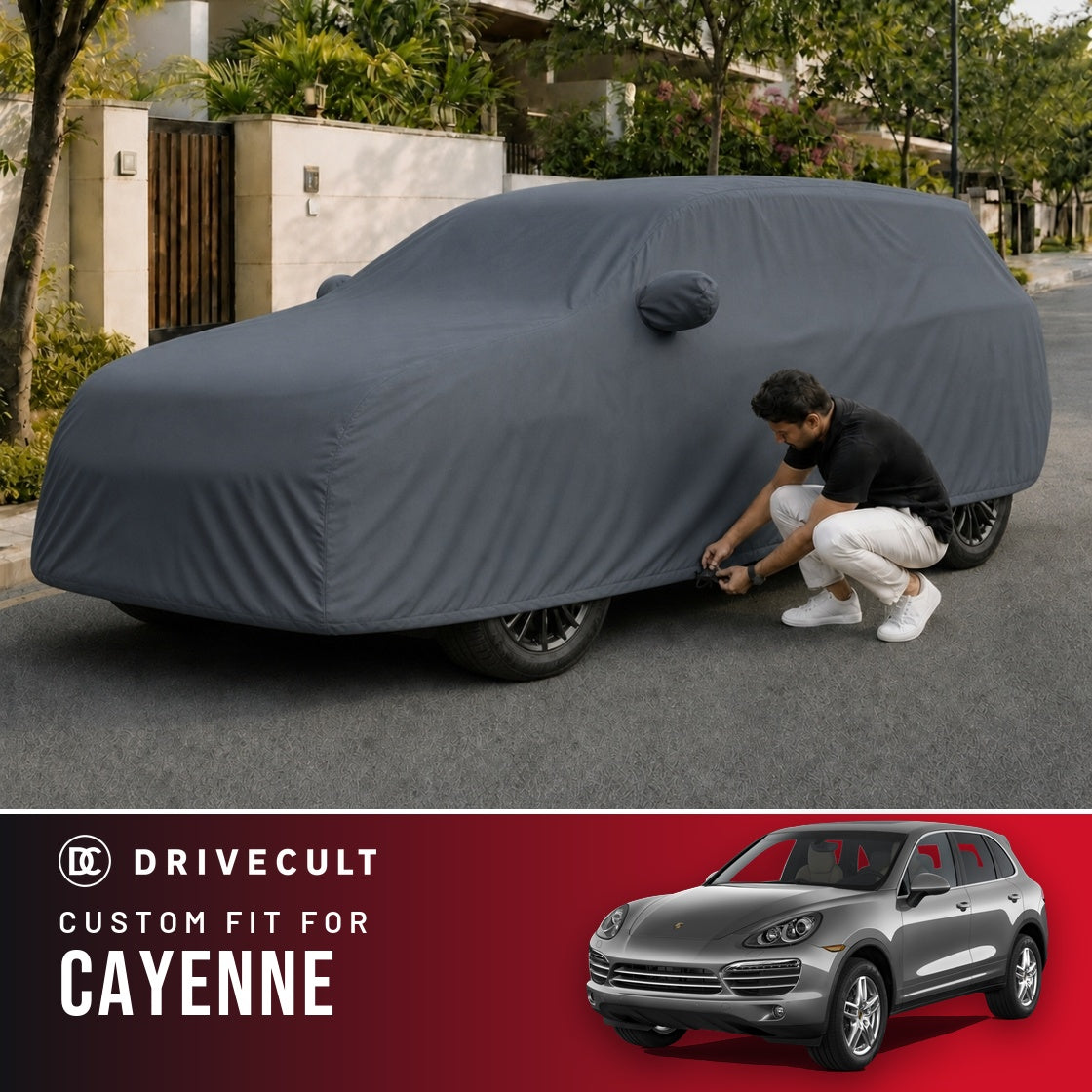 Porsche Cayenne DriveCult Titan custom-fit waterproof car body cover