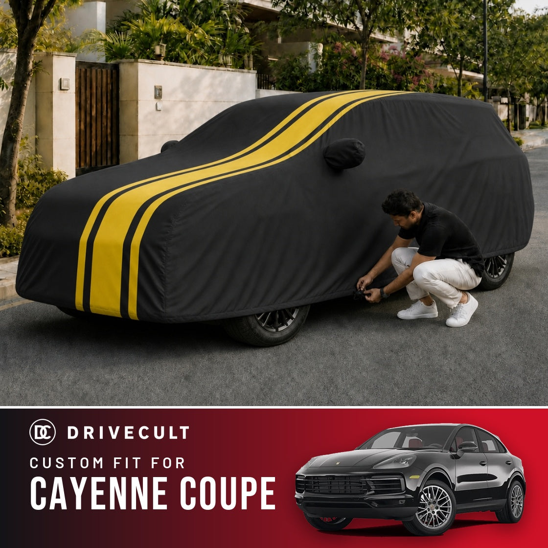 Porsche Cayenne Coupe DriveCult Blaze custom-fit waterproof car body cover