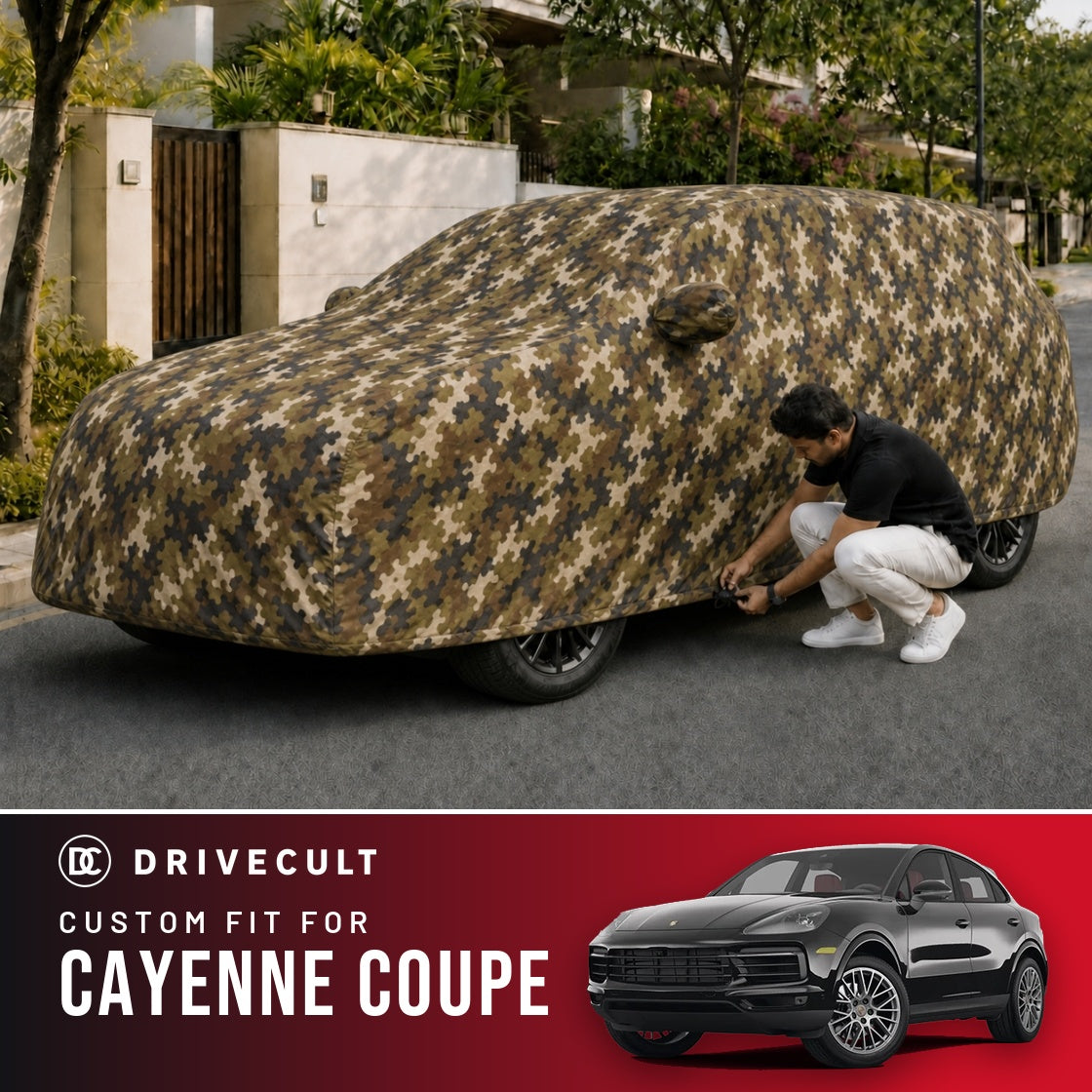 Porsche Cayenne Coupe DriveCult Phantom custom-fit waterproof car body cover