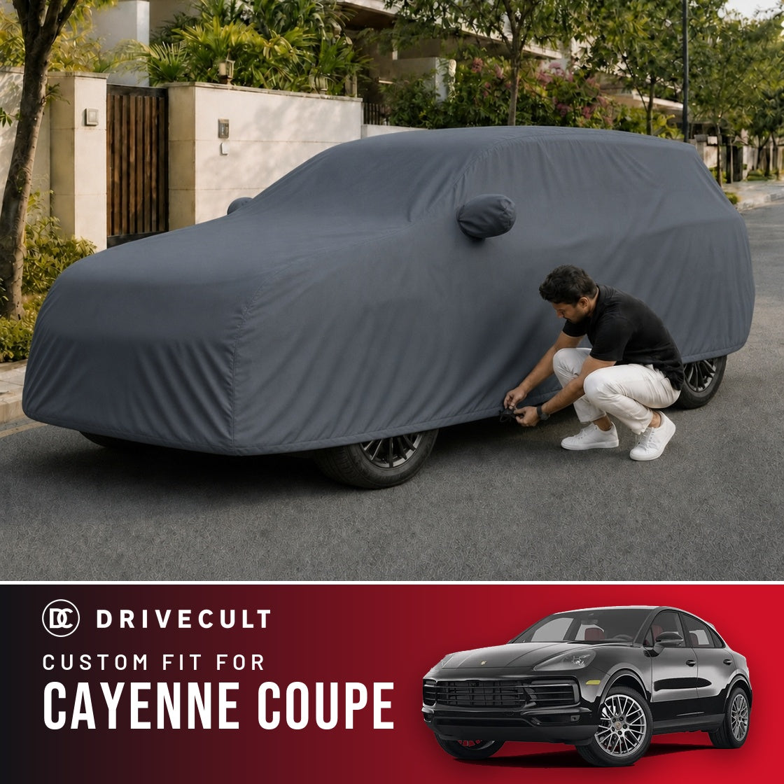 Porsche Cayenne Coupe DriveCult Titan custom-fit waterproof car body cover