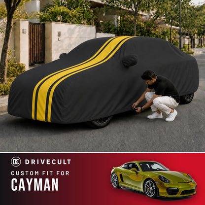 Porsche Cayman DriveCult Blaze custom-fit waterproof car body cover