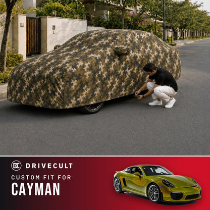 Porsche Cayman DriveCult Phantom custom-fit waterproof car body cover