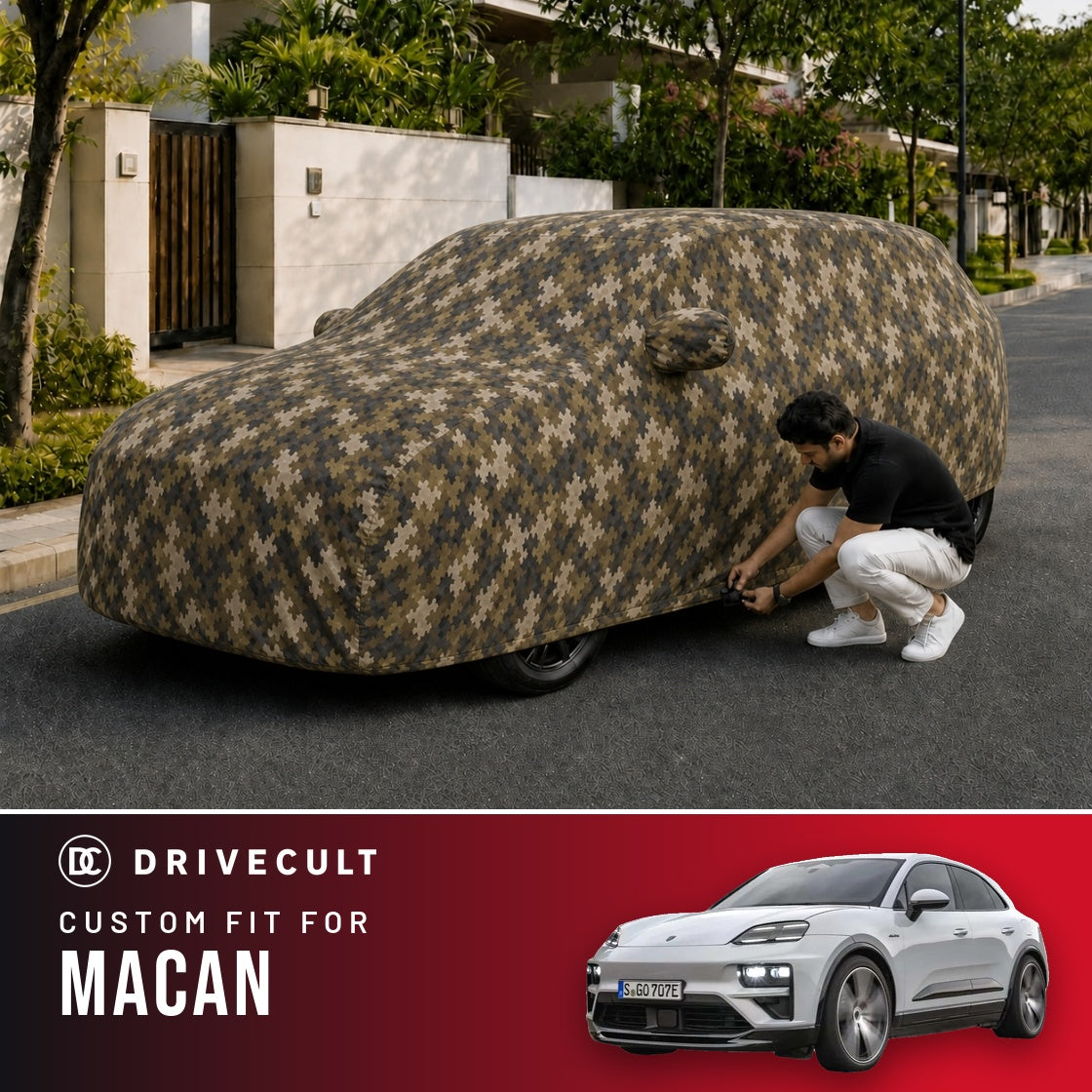 Porsche Macan DriveCult Phantom custom-fit waterproof car body cover