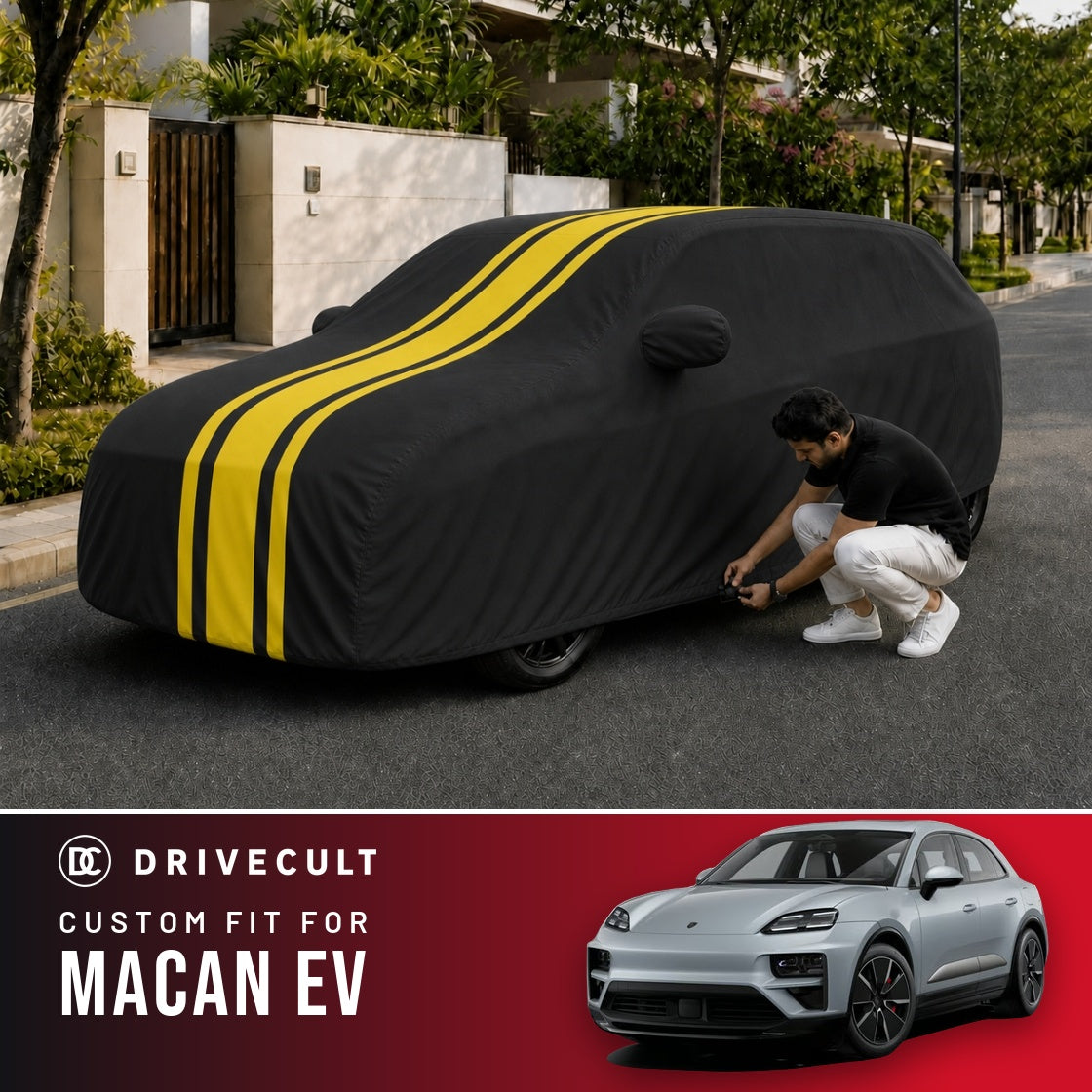 Porsche Macan EV DriveCult Blaze custom-fit waterproof car body cover