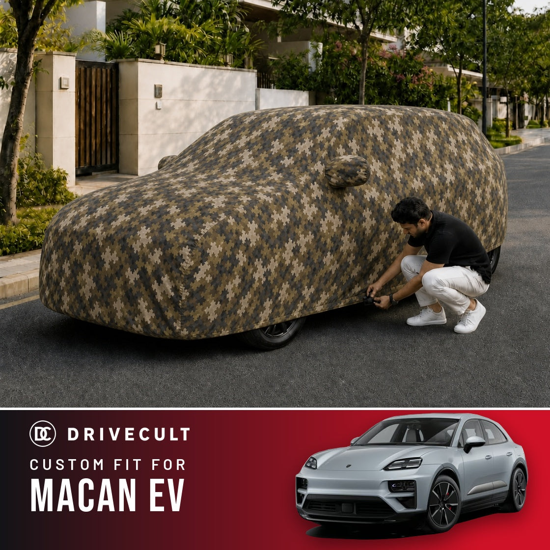 Porsche Macan EV DriveCult Phantom custom-fit waterproof car body cover