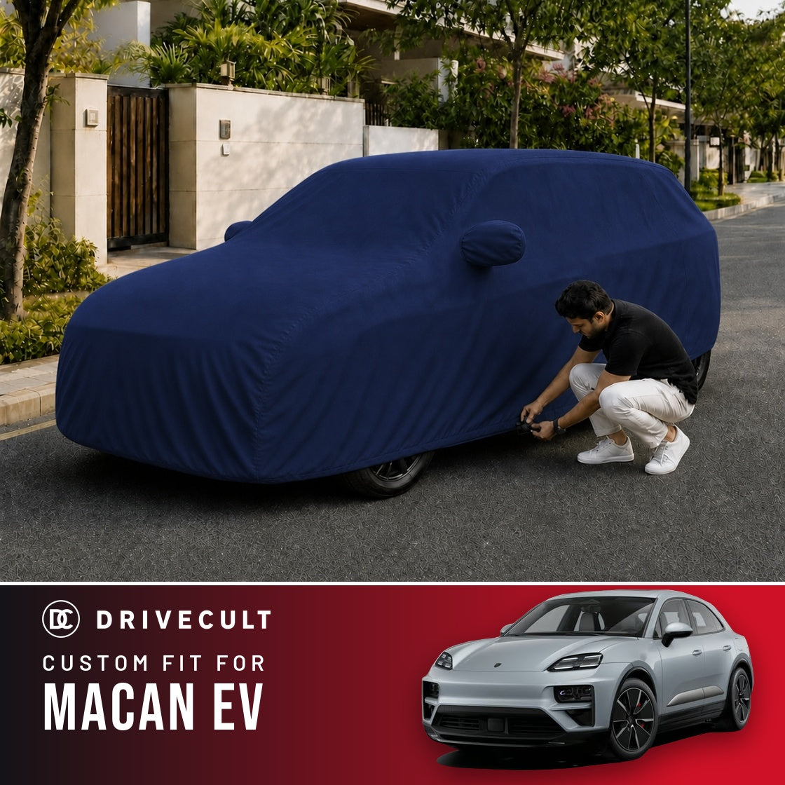 Porsche Macan EV DriveCult Storm custom-fit waterproof car body cover