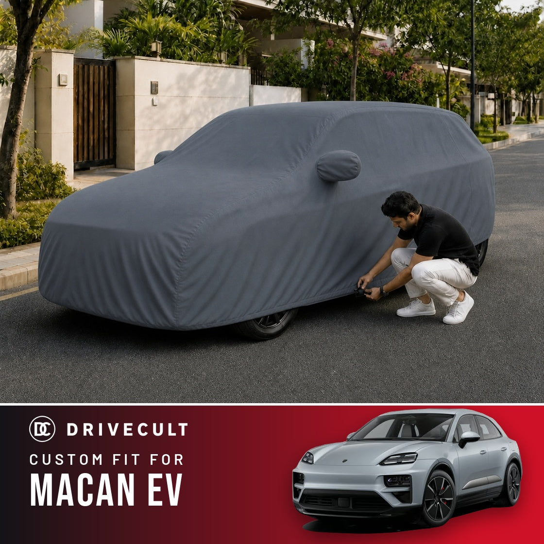 Porsche Macan EV DriveCult Titan custom-fit waterproof car body cover