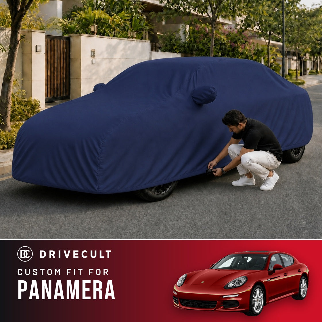 Porsche Panamera DriveCult Storm custom-fit waterproof car body cover