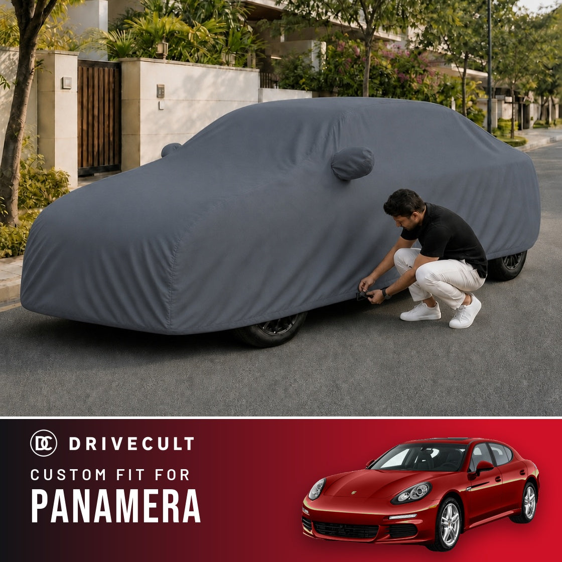 Porsche Panamera DriveCult Titan custom-fit waterproof car body cover