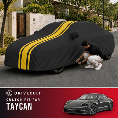 Porsche Taycan DriveCult Blaze custom-fit waterproof car body cover