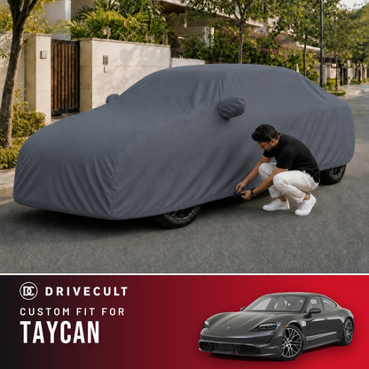 Porsche Taycan DriveCult Titan custom-fit waterproof car body cover